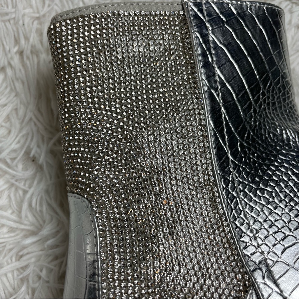 Bionic Babe Platform Boots Lady Godiva Dolls Kill NWOB Silver Metallic Booties - Picture 8 of 10